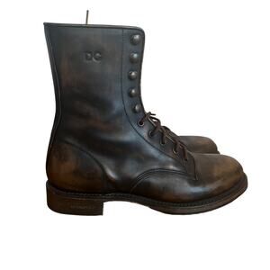 Dsquared2  Brown Leather Lace Up Combat Boots Size 40 EU